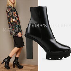 STELLA MCCARTNEY BOOTS FELIK PLATFORM ANKLE BLACK FAUX LEATHER